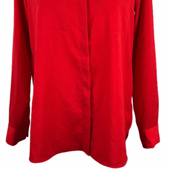 Paraphrase Red Button Down Top - Picture 3 of 8